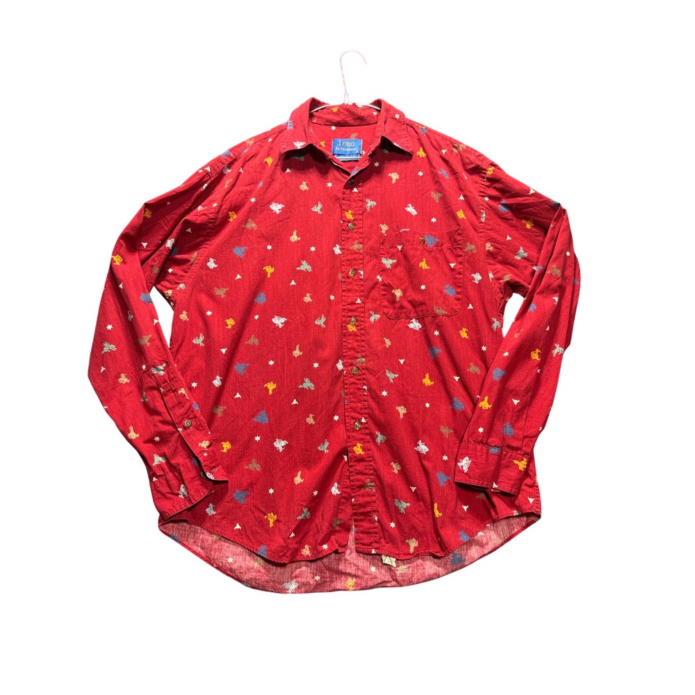 Lobo by Pendleton Button Down Shirt Mens Medium Red Cowboy Rodeo Star Print